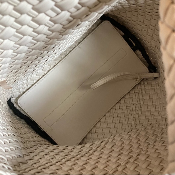 NEW!  Jinmanxue Women Vegan Leather Hand-Woven Tote Handbag in ‘creamy white’ - Picture 6 of 10